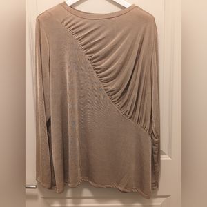 Plus size Eloquii Rouched Taupe Blouse 26/28